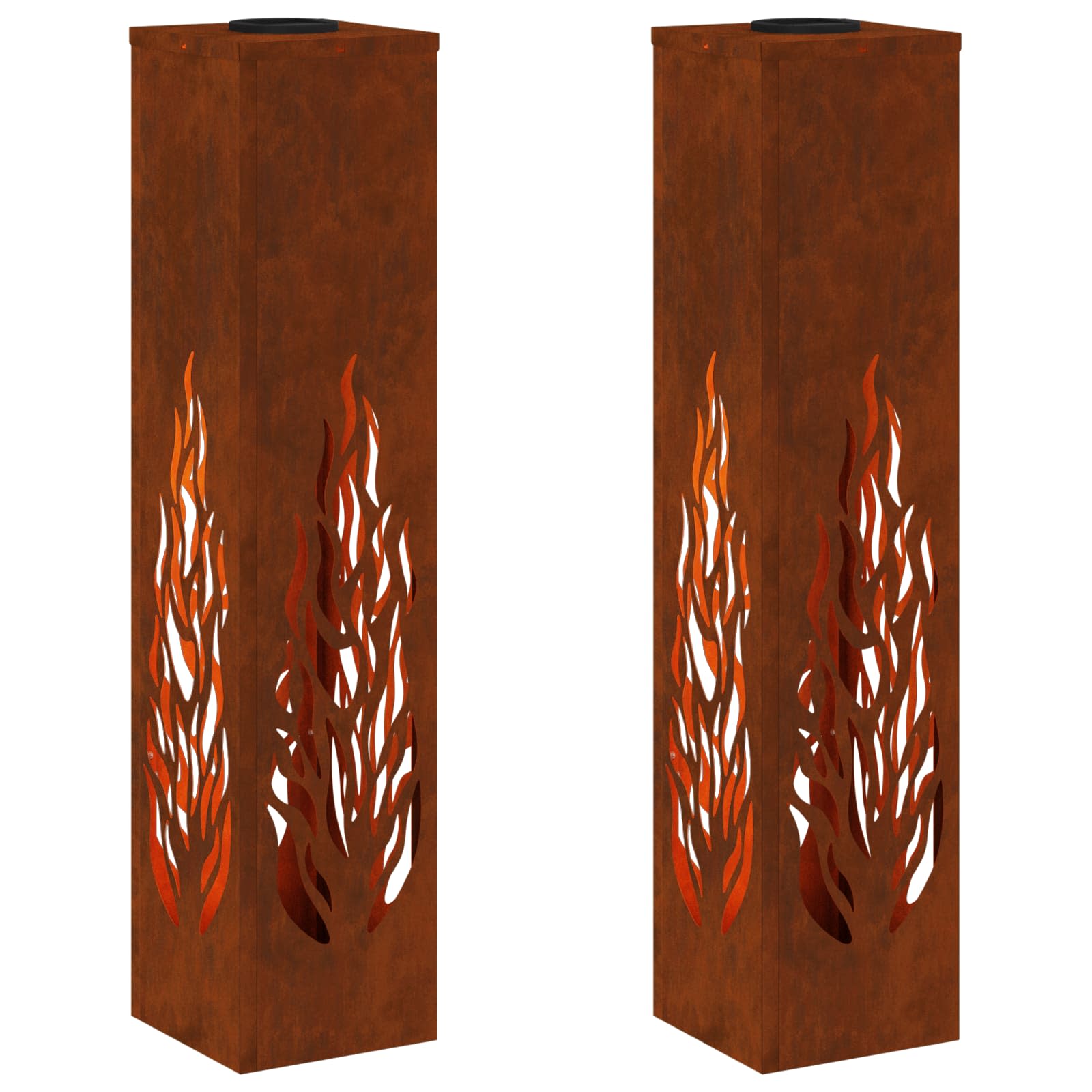 Solar LED Pathway Light 2 pcs Corten Steel Corten Steel