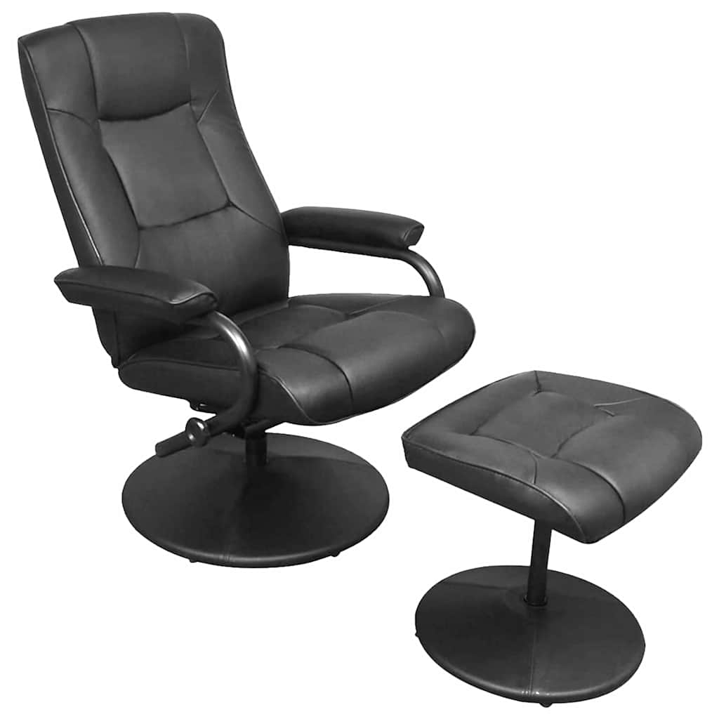 Recliner Chair Black 66.5 x 75 x 99 cm Faux leather