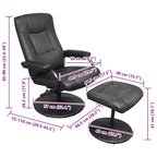 Recliner Chair Black 66.5 x 75 x 99 cm Faux leather