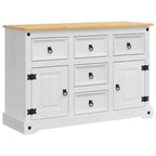 Storage Chests with Door White 112 x 40 x 75 cm Solid Pine Wood