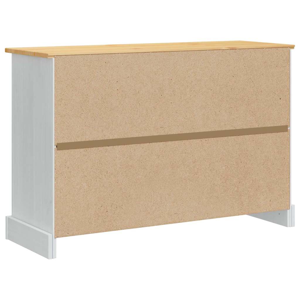 Storage Chests with Door White 112 x 40 x 75 cm Solid Pine Wood