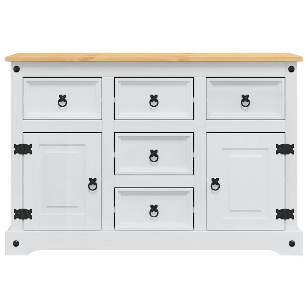 Storage Chests with Door White 112 x 40 x 75 cm Solid Pine Wood