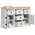 Storage Chests with Door White 112 x 40 x 75 cm Solid Pine Wood