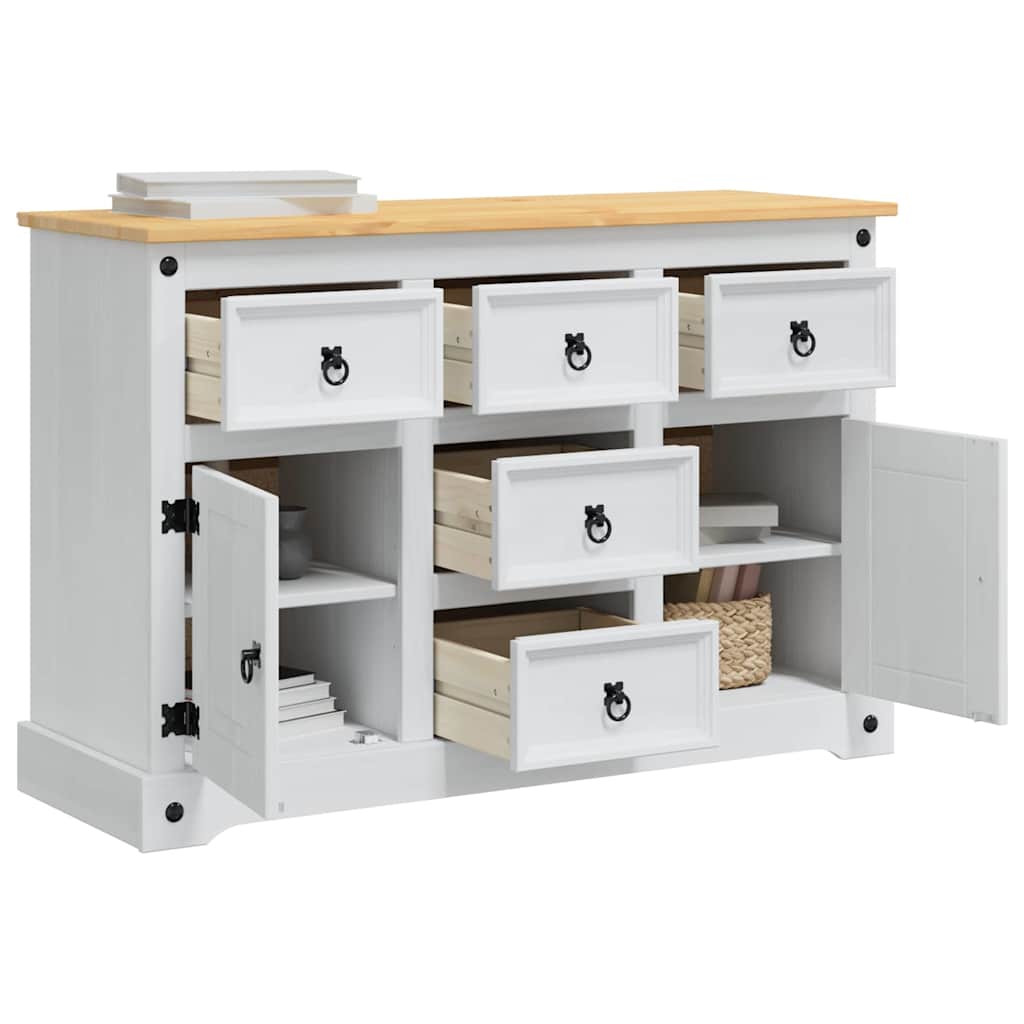 Storage Chests with Door White 112 x 40 x 75 cm Solid Pine Wood