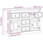 Storage Chests with Door White 112 x 40 x 75 cm Solid Pine Wood