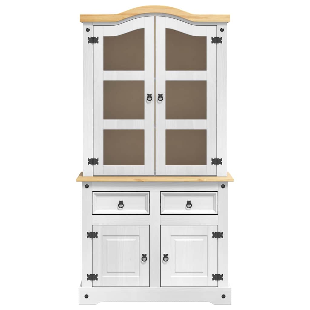 Sideboard with Drawer White 100 x 48.5 x 179 cm Solid Pine Wood