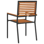 Garden Stacking Chairs 4 pcs Brown and Black