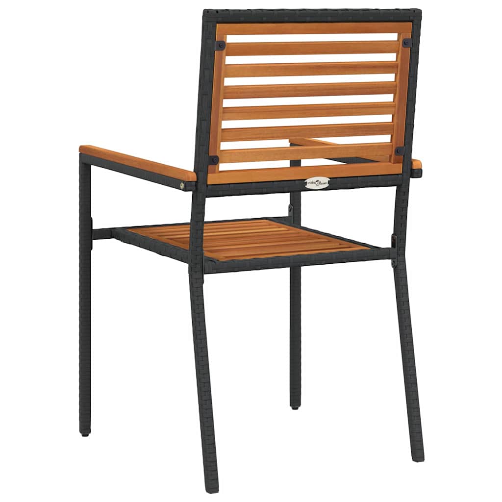 Garden Stacking Chairs 4 pcs Brown and Black
