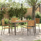 Garden Stacking Chairs 4 pcs Brown and Grey
