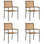 Garden Stacking Chairs 4 pcs Brown and Grey