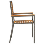 Garden Stacking Chairs 4 pcs Brown and Grey