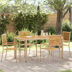 Garden Stacking Chairs 4 pcs Brown and Beige