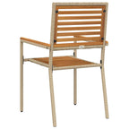 Garden Stacking Chairs 4 pcs Brown and Beige