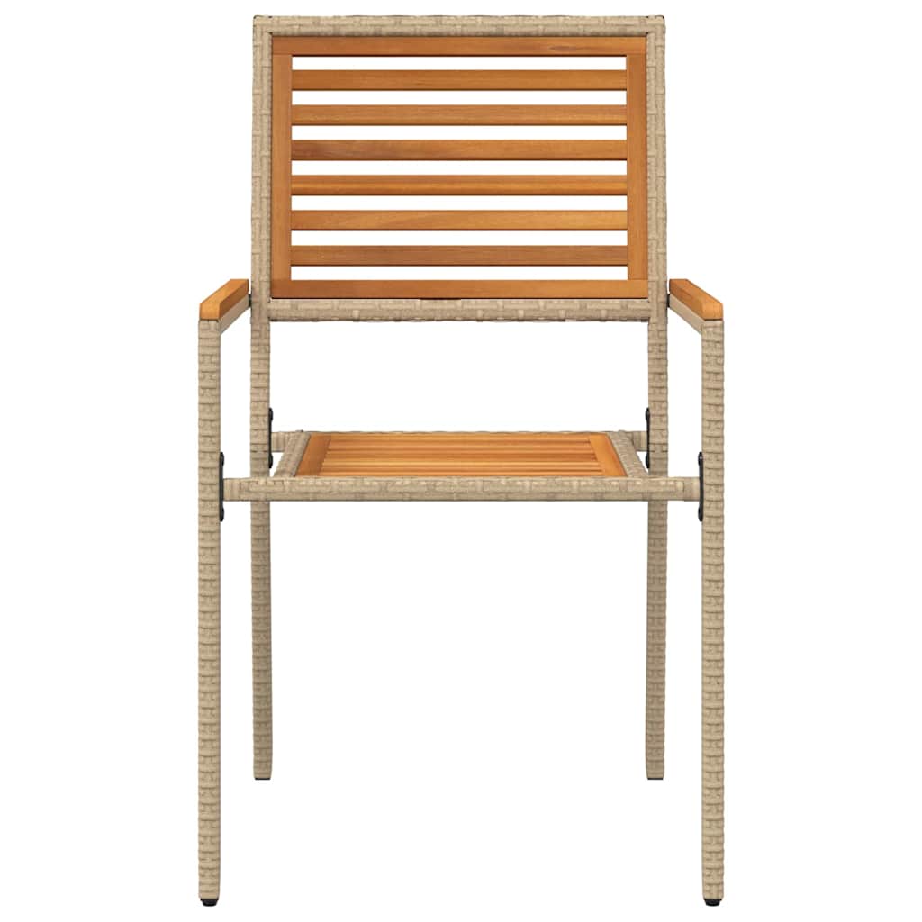 Garden Stacking Chairs 4 pcs Brown and Beige