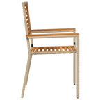 Garden Stacking Chairs 4 pcs Brown and Beige