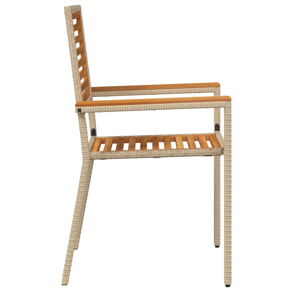 Garden Stacking Chairs 4 pcs Brown and Beige