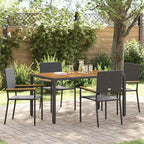 Garden Stacking Chairs 4 pcs Black and Brown