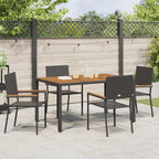 Garden Stacking Chairs 4 pcs Black and Brown