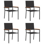 Garden Stacking Chairs 4 pcs Black and Brown