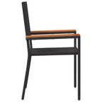 Garden Stacking Chairs 4 pcs Black and Brown