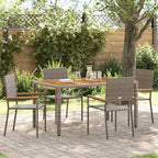 Garden Stacking Chairs 4 pcs Grey and Brown