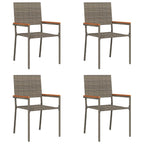 Garden Stacking Chairs 4 pcs Grey and Brown