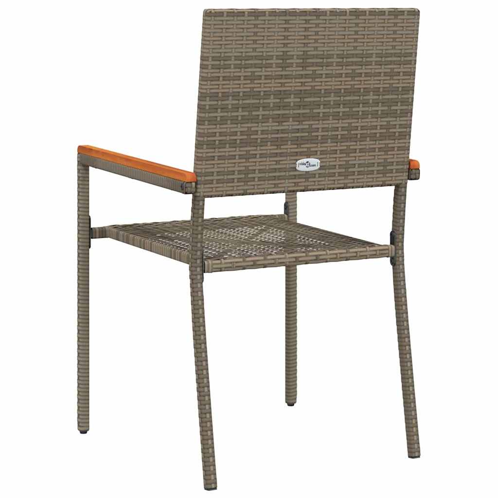 Garden Stacking Chairs 4 pcs Grey and Brown