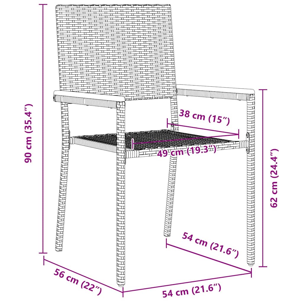 Garden Stacking Chairs 4 pcs Grey and Brown