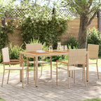 Garden Stacking Chairs 4 pcs Cream and Brown