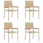 Garden Stacking Chairs 4 pcs Cream and Brown