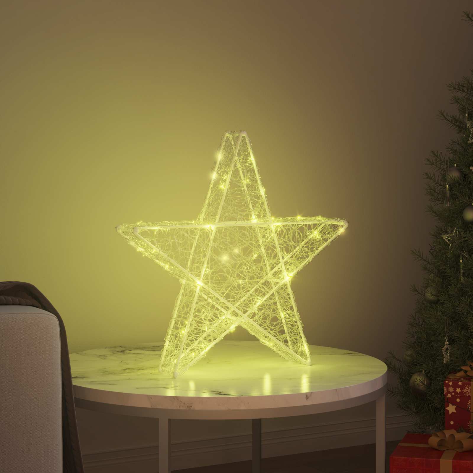 3D Star with 50 LEDs Warm white 55 x 53.5 x 10 cm Acrylic