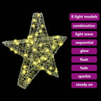 3D Star with 50 LEDs Warm white 55 x 53.5 x 10 cm Acrylic