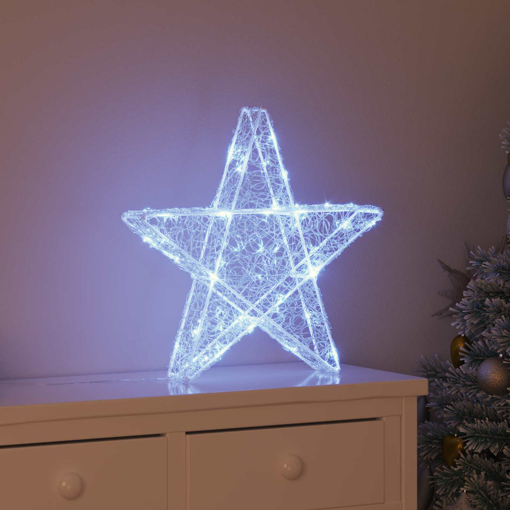 3D Star with 50 LEDs Cold white 55 x 53.5 x 10 cm Acrylic