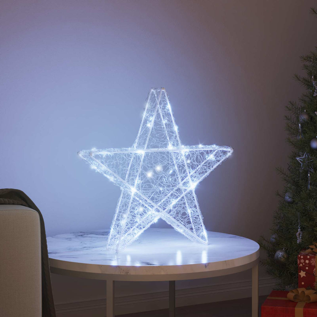 3D Star with 50 LEDs Cold white 55 x 53.5 x 10 cm Acrylic