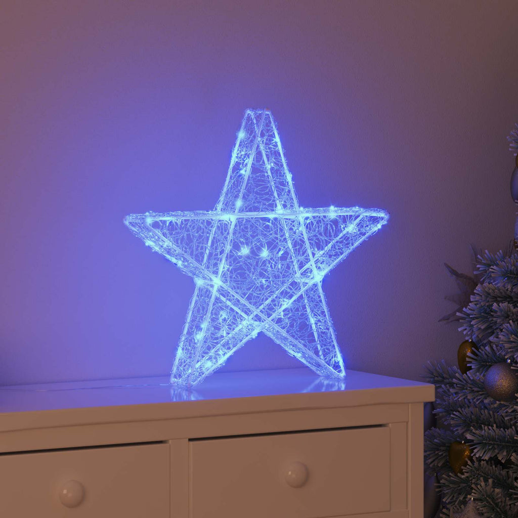 3D Star with 50 LEDs Blue 55 x 53.5 x 10 cm Acrylic