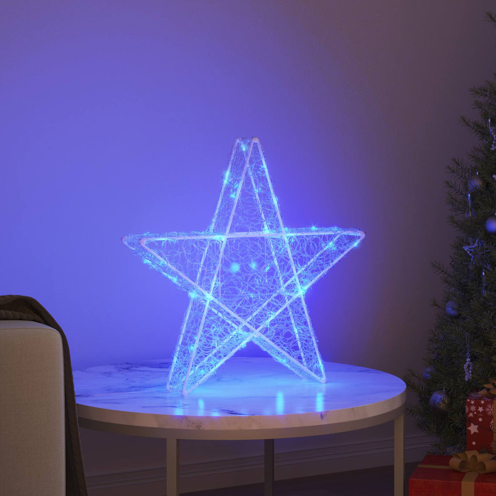 3D Star with 50 LEDs Blue 55 x 53.5 x 10 cm Acrylic