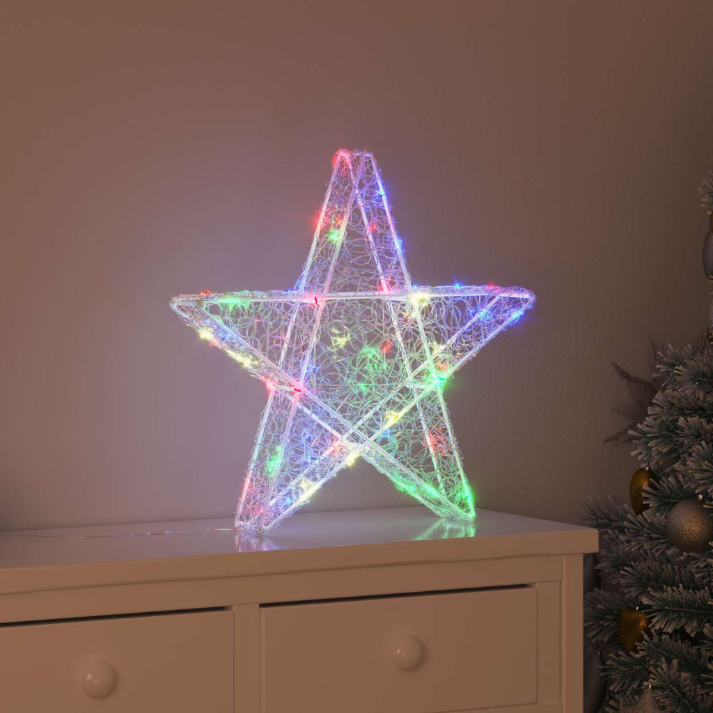 3D Star with 50 LEDs Multicolour 55 x 53.5 x 10 cm Acrylic