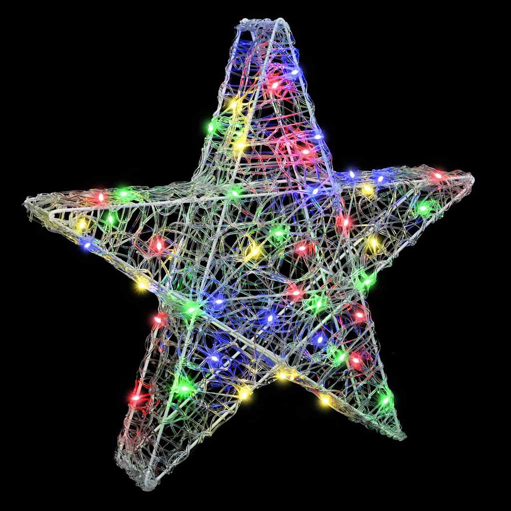 3D Star with 50 LEDs Multicolour 55 x 53.5 x 10 cm Acrylic