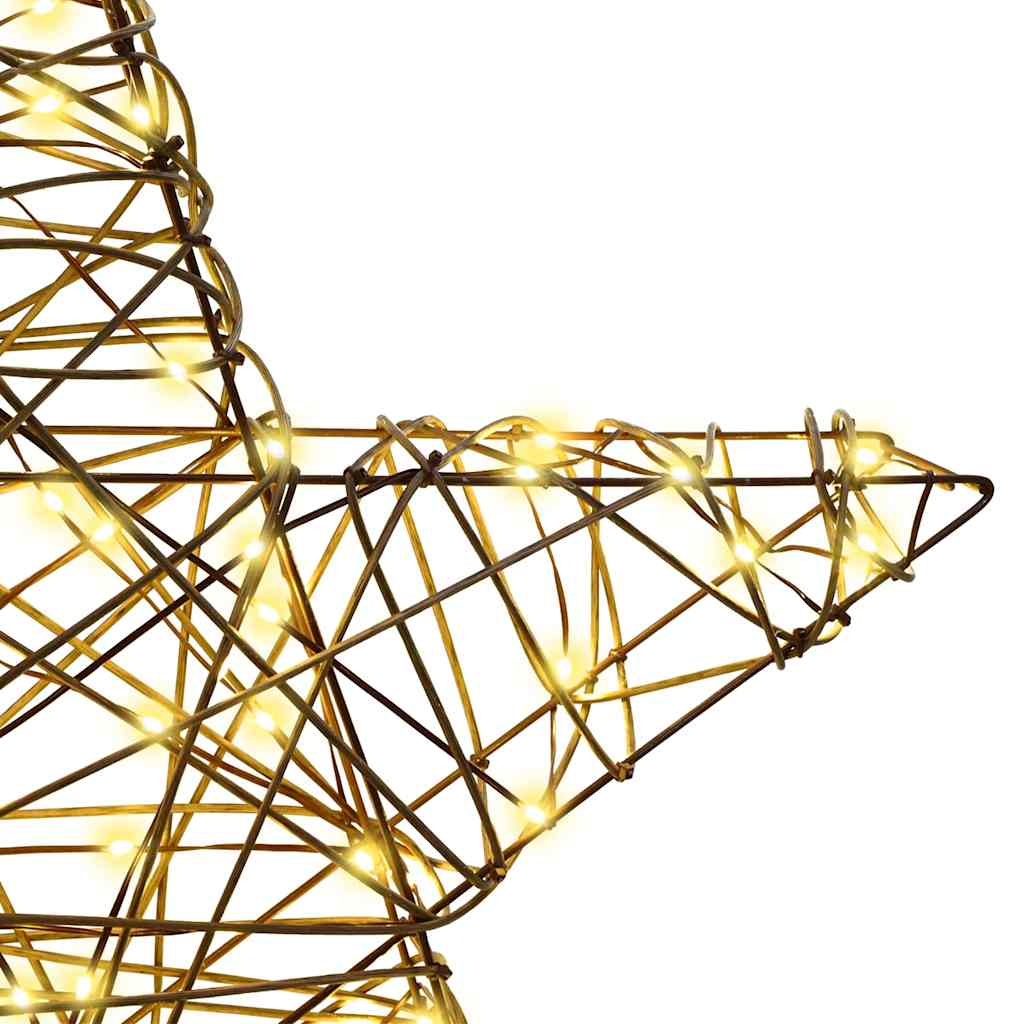 3D Star with 50 LEDs Warm white 55 x 52.5 x 9 cm Rattan