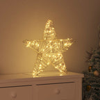 3D Star with 50 LEDs Warm white 55 x 52.5 x 9 cm Rattan