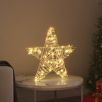 3D Star with 50 LEDs Warm white 55 x 52.5 x 9 cm Rattan