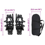 3 in 1 Snowshoes Silver and Black 21 inches Aluminum and HDPE