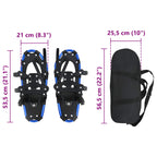 3 in 1 Snowshoes Blue and Black 21 inches Aluminum and HDPE