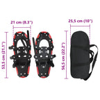 3 in 1 Snowshoes Red and Black 21 inches Aluminum and HDPE
