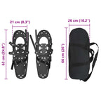 3 in 1 Snowshoes Black 25 inches Aluminum and HDPE