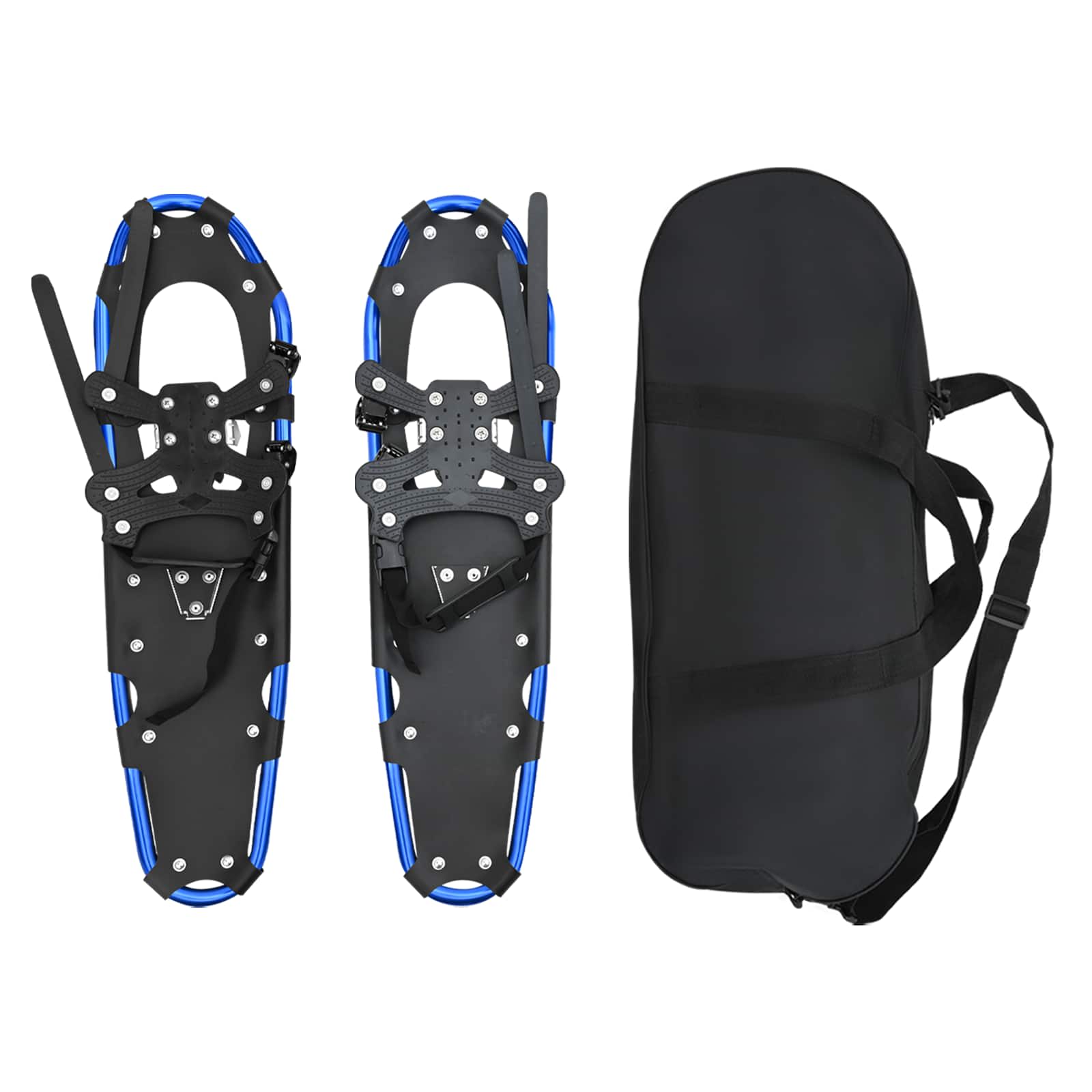 3 in 1 Snowshoes Blue and Black 30 inches Aluminum and HDPE