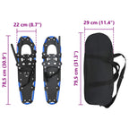 3 in 1 Snowshoes Blue and Black 30 inches Aluminum and HDPE