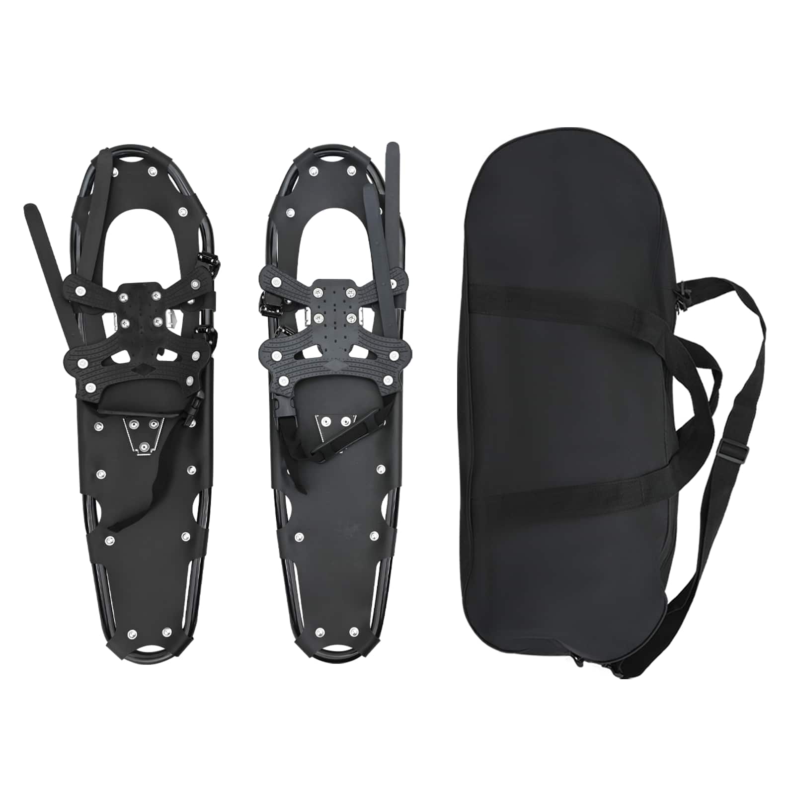 3 in 1 Snowshoes Black 30 inches Aluminum and HDPE