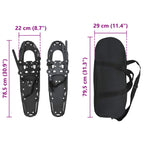 3 in 1 Snowshoes Black 30 inches Aluminum and HDPE
