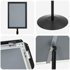 Pedestal Poster Stand Manual Black A3 Aluminum and PVC